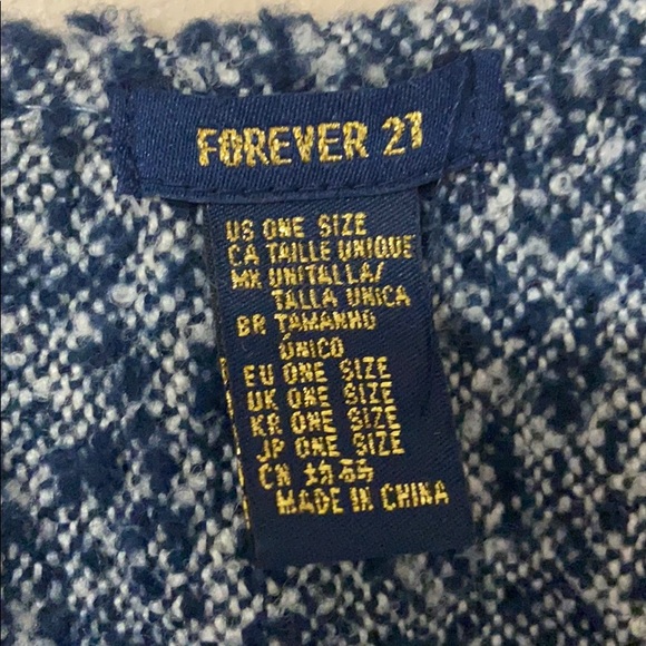 Forever 21 Blue Plaid Poncho - Picture 6 of 10